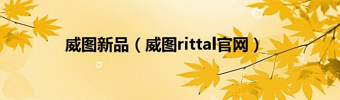 威图新品(威图rittal官网)