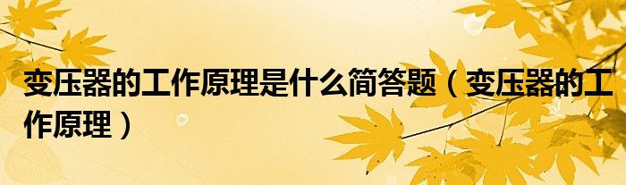 变压器的工作原理是什么简答题(变压器的工作原理)