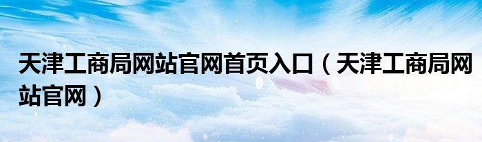 天津工商局网站官网首页入口(天津工商局网站官网)