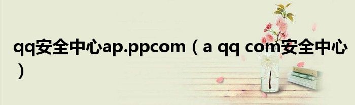 qq安全中心ap.ppcom(a qq com安全中心)