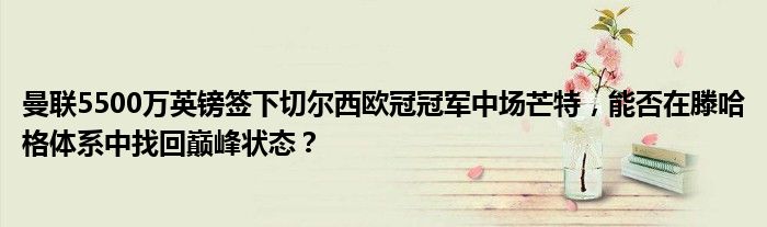 曼联5500万英镑签下切尔西欧冠冠军中场芒特,能否在滕哈格体系中找回巅峰状态?