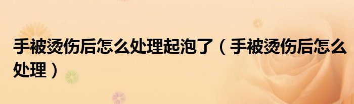 手被烫伤后怎么处理起泡了(手被烫伤后怎么处理)