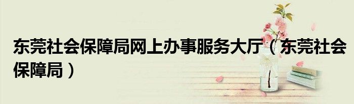 东莞社会保障局网上办事服务大厅(东莞社会保障局)