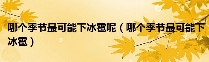 哪个季节最可能下冰雹呢(哪个季节最可能下冰雹)