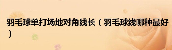 羽毛球单打场地对角线长(羽毛球线哪种最好)