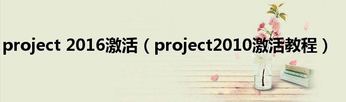 project 2016激活(project2010激活教程)