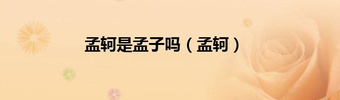 孟轲是孟子吗（孟轲）