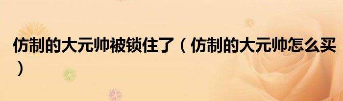 仿制的大元帅被锁住了(仿制的大元帅怎么买)
