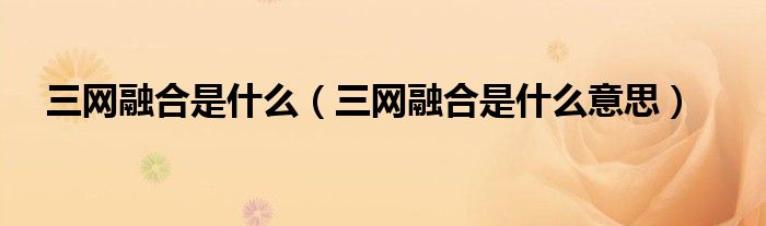 三网融合是什么(三网融合是什么意思)