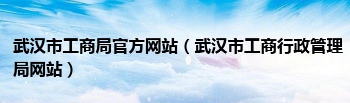 武汉市工商局官方网站(武汉市工商行政管理局网站)