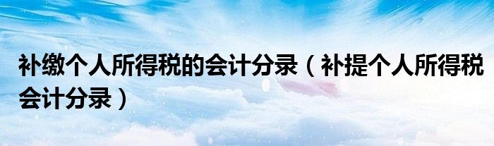 补缴个人所得税的会计分录(补提个人所得税会计分录)
