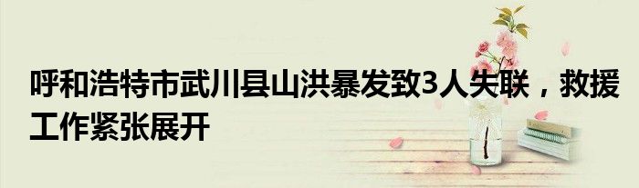 呼和浩特市武川县山洪暴发致3人失联,救援工作紧张展开