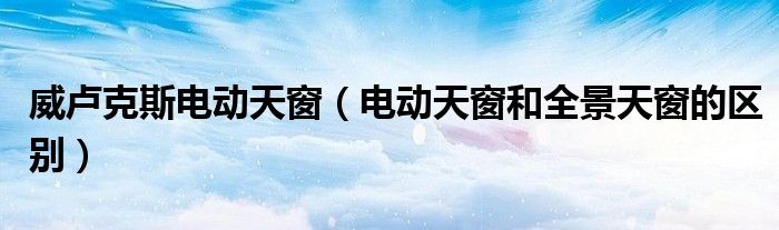 威卢克斯电动天窗(电动天窗和全景天窗的区别)