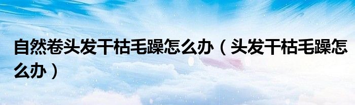 自然卷头发干枯毛躁怎么办(头发干枯毛躁怎么办)