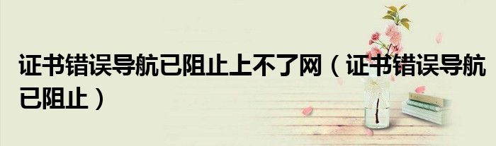 证书错误导航已阻止上不了网(证书错误导航已阻止)