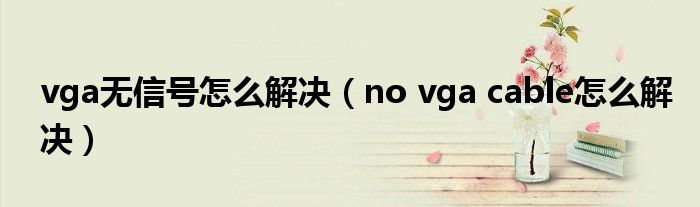 vga无信号怎么解决(no vga cable怎么解决)