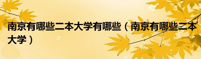 南京有哪些二本大学有哪些(南京有哪些二本大学)