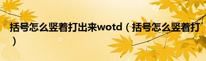 括号怎么竖着打出来wotd(括号怎么竖着打)