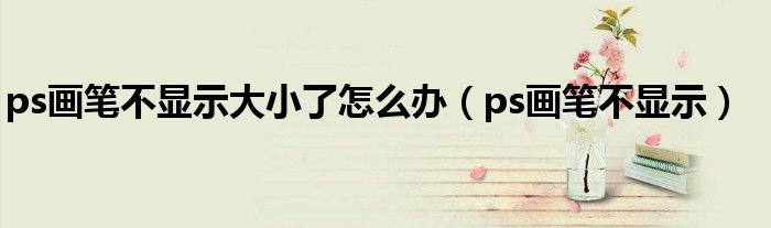 ps画笔不显示大小了怎么办(ps画笔不显示)