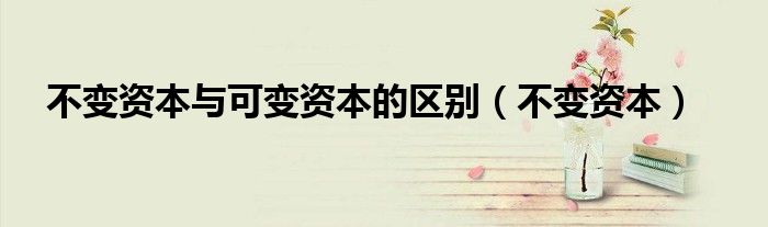 不变资本与可变资本的区别(不变资本)