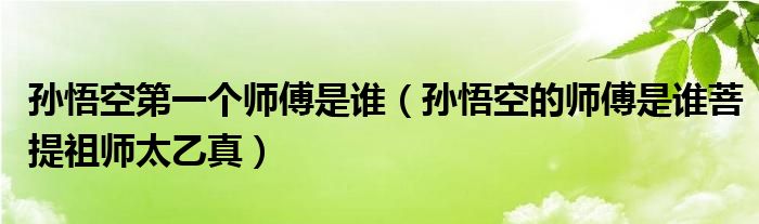孙悟空第一个师傅是谁(孙悟空的师傅是谁菩提祖师太乙真)