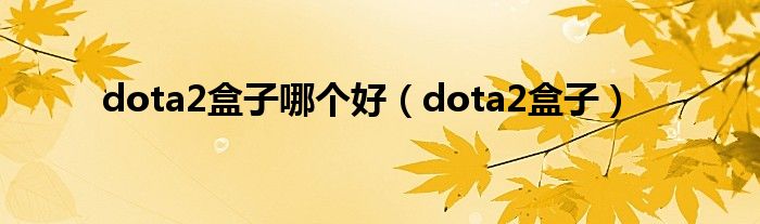 dota2盒子哪个好（dota2盒子）
