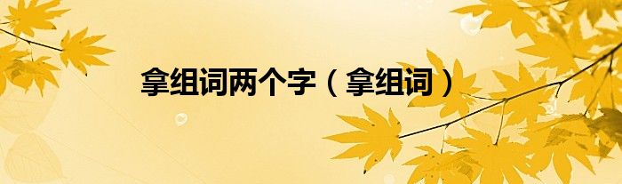 拿组词两个字（拿组词）