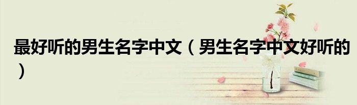 最好听的男生名字中文(男生名字中文好听的)