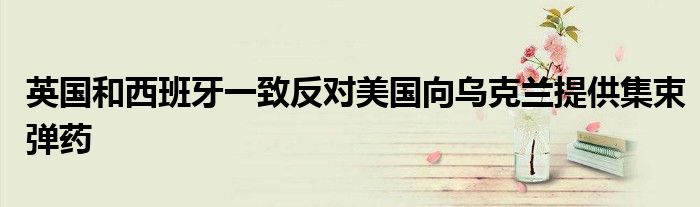 英国和西班牙一致反对美国向乌克兰提供集束弹药