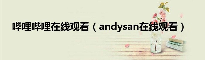 哔哩哔哩在线观看(andysan在线观看)