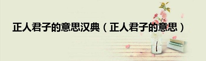 正人君子的意思汉典（正人君子的意思）