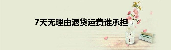 7天无理由退货运费谁承担