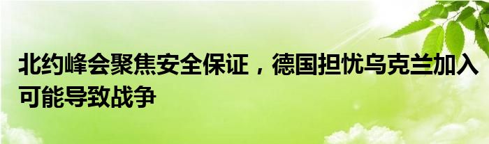 北约峰会聚焦安全保证,德国担忧乌克兰加入可能导致战争