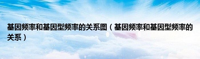 基因频率和基因型频率的关系图（基因频率和基因型频率的关系）