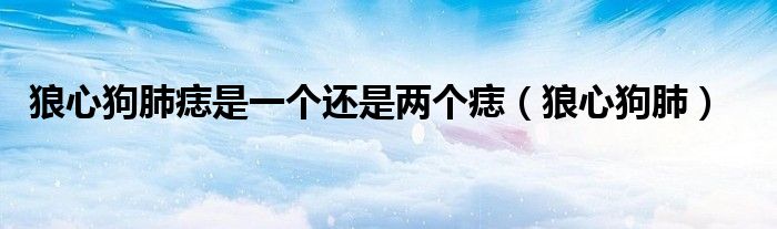 狼心狗肺痣是一个还是两个痣(狼心狗肺)