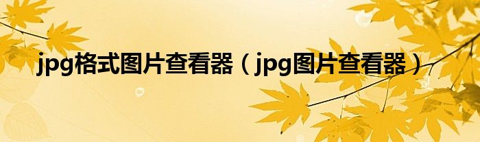 jpg格式图片查看器(jpg图片查看器)