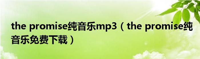 the promise纯音乐mp3(the promise纯音乐免费下载)