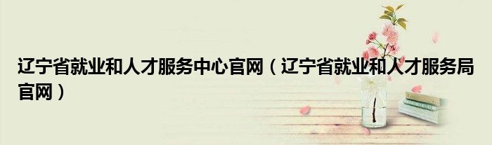 辽宁省就业和人才服务中心官网(辽宁省就业和人才服务局官网)