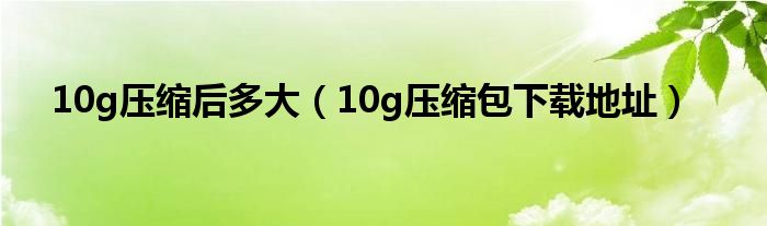 10g压缩后多大(10g压缩包下载地址)