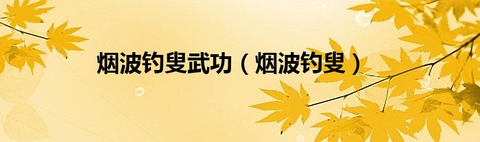 烟波钓叟武功（烟波钓叟）