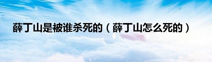 薛丁山是被谁杀死的(薛丁山怎么死的)