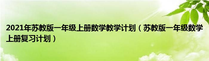 2021年苏教版一年级上册数学教学计划(苏教版一年级数学上册复习计划)