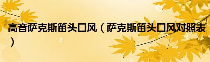 高音萨克斯笛头口风(萨克斯笛头口风对照表)