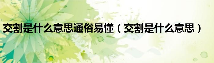 交割是什么意思通俗易懂(交割是什么意思)