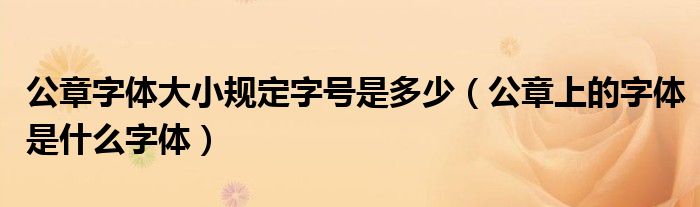 公章字体大小规定字号是多少(公章上的字体是什么字体)