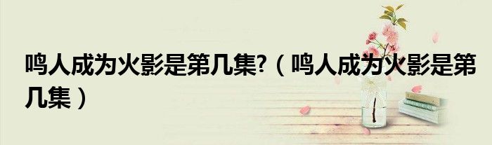 鸣人成为火影是第几集?(鸣人成为火影是第几集)