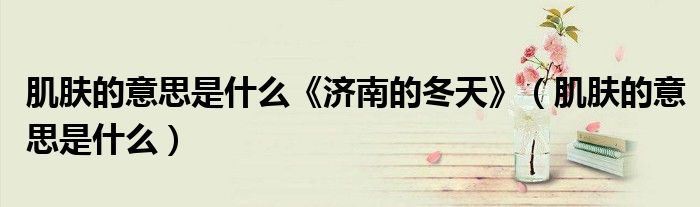 肌肤的意思是什么《济南的冬天》(肌肤的意思是什么)