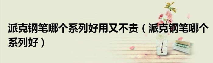 派克钢笔哪个系列好用又不贵(派克钢笔哪个系列好)