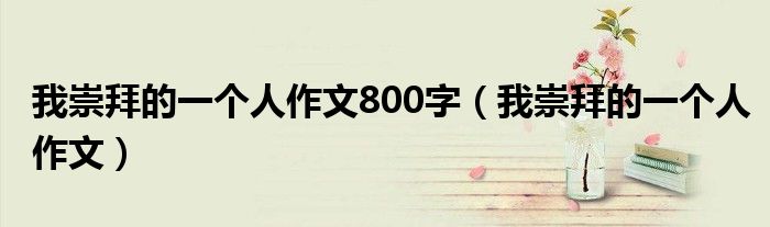 我崇拜的一个人作文800字(我崇拜的一个人作文)