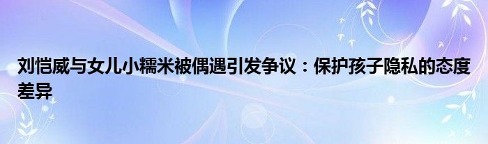 刘恺威与女儿小糯米被偶遇引发争议:保护孩子隐私的态度差异